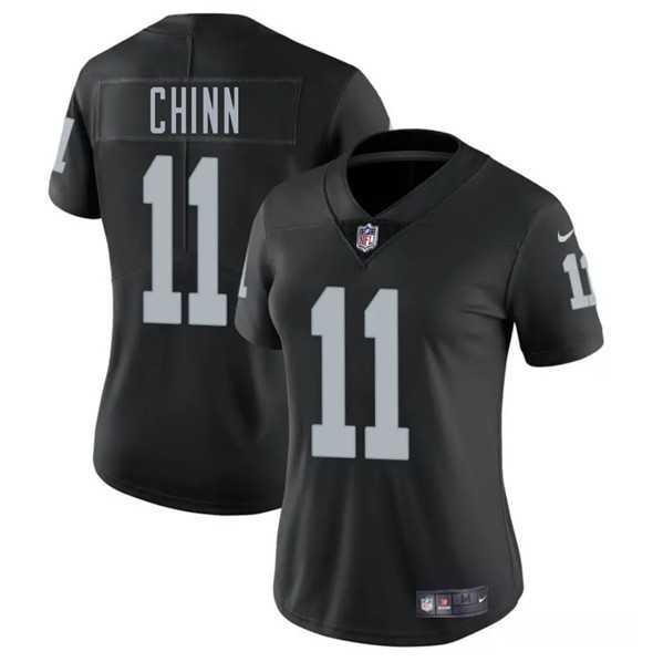 Women%27s Las Vegas Raiders #11 Jeremy Chinn Black 2025 Vapor Stitched Jersey Dzhi->las vegas raiders->NFL Jersey